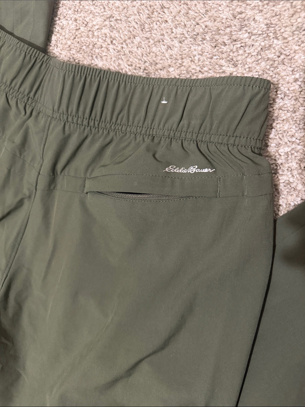 Eddie Bauer Olive Stretch Chinos - Elastic Waist - Picture 3 of 3